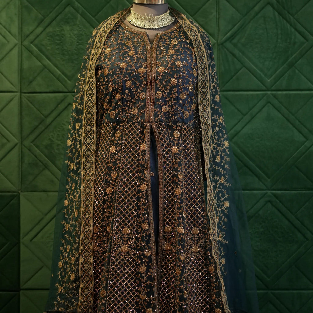 Peacock Green Bridal Gown