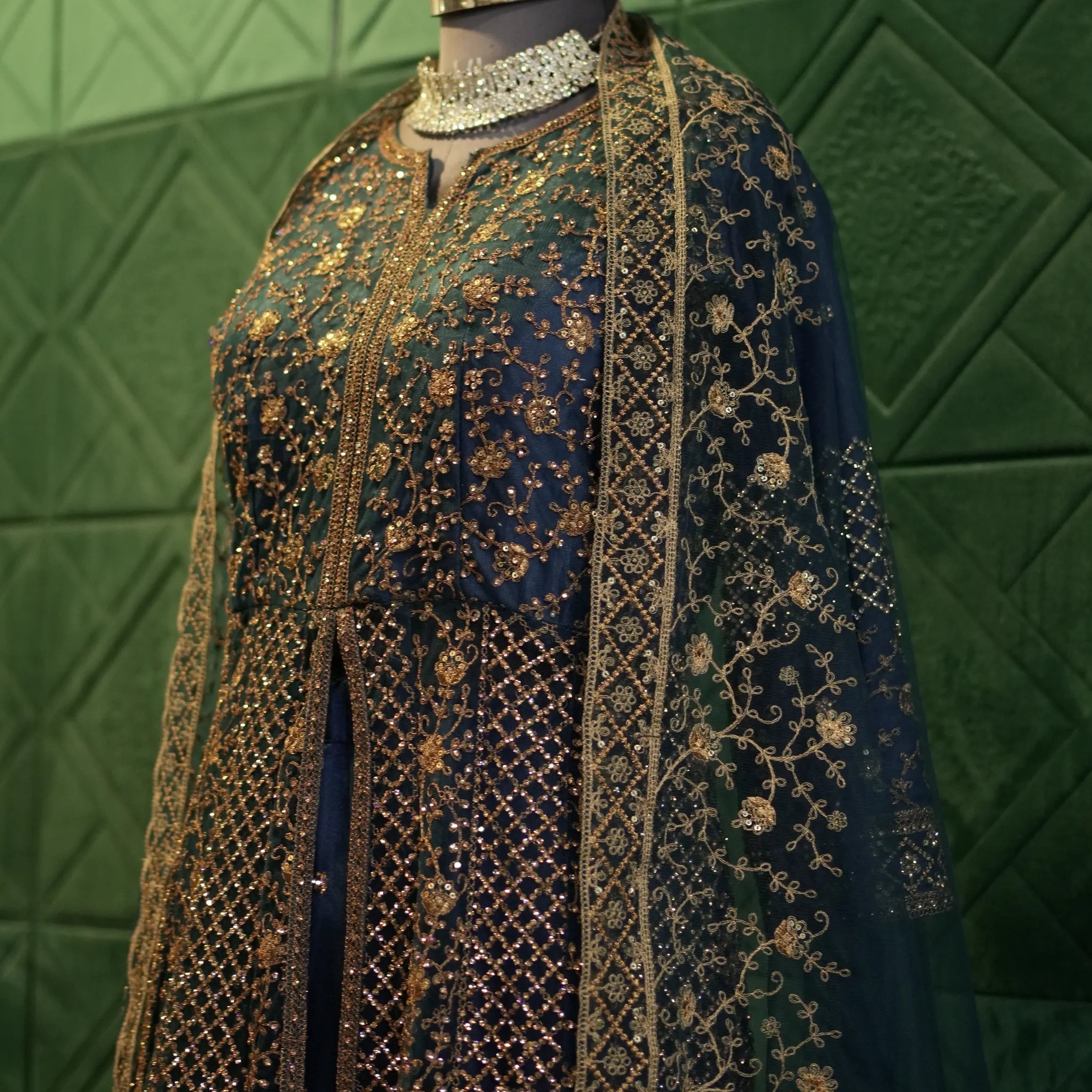 Peacock Green Bridal Gown