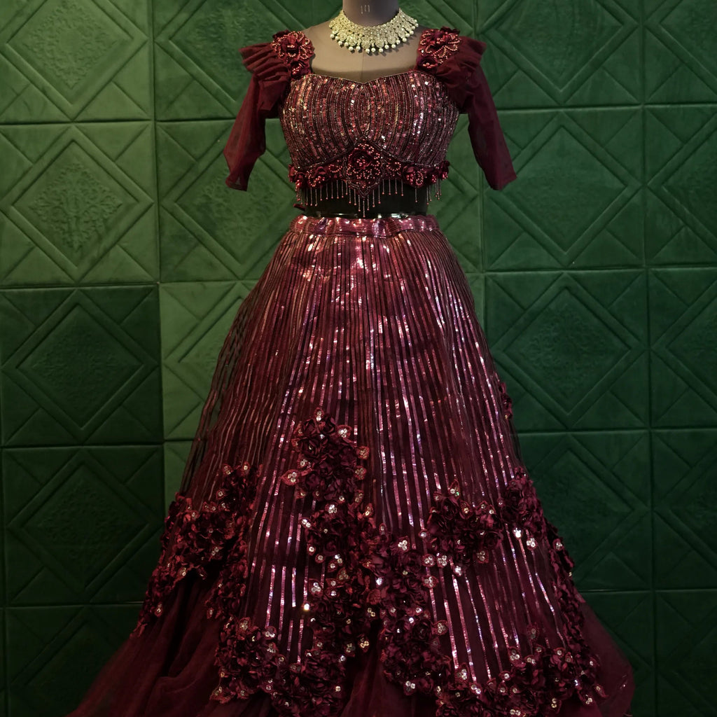 Wine Red Party Wear