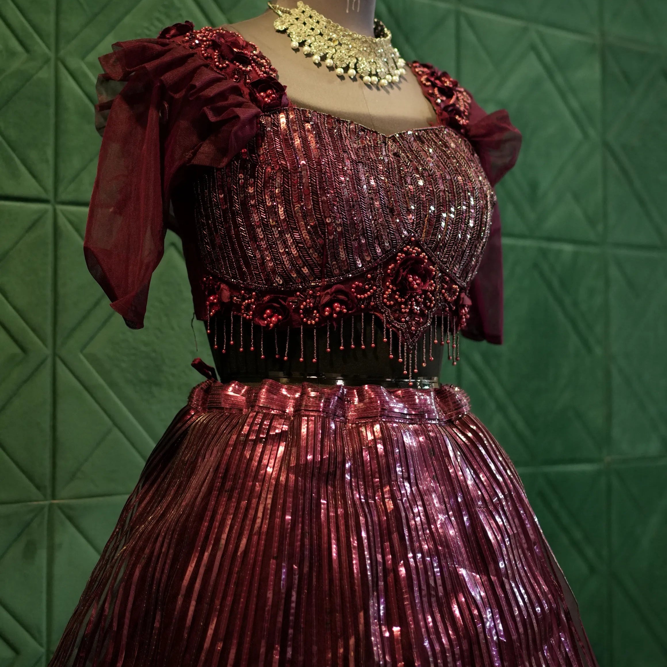 Wine Red Party Wear