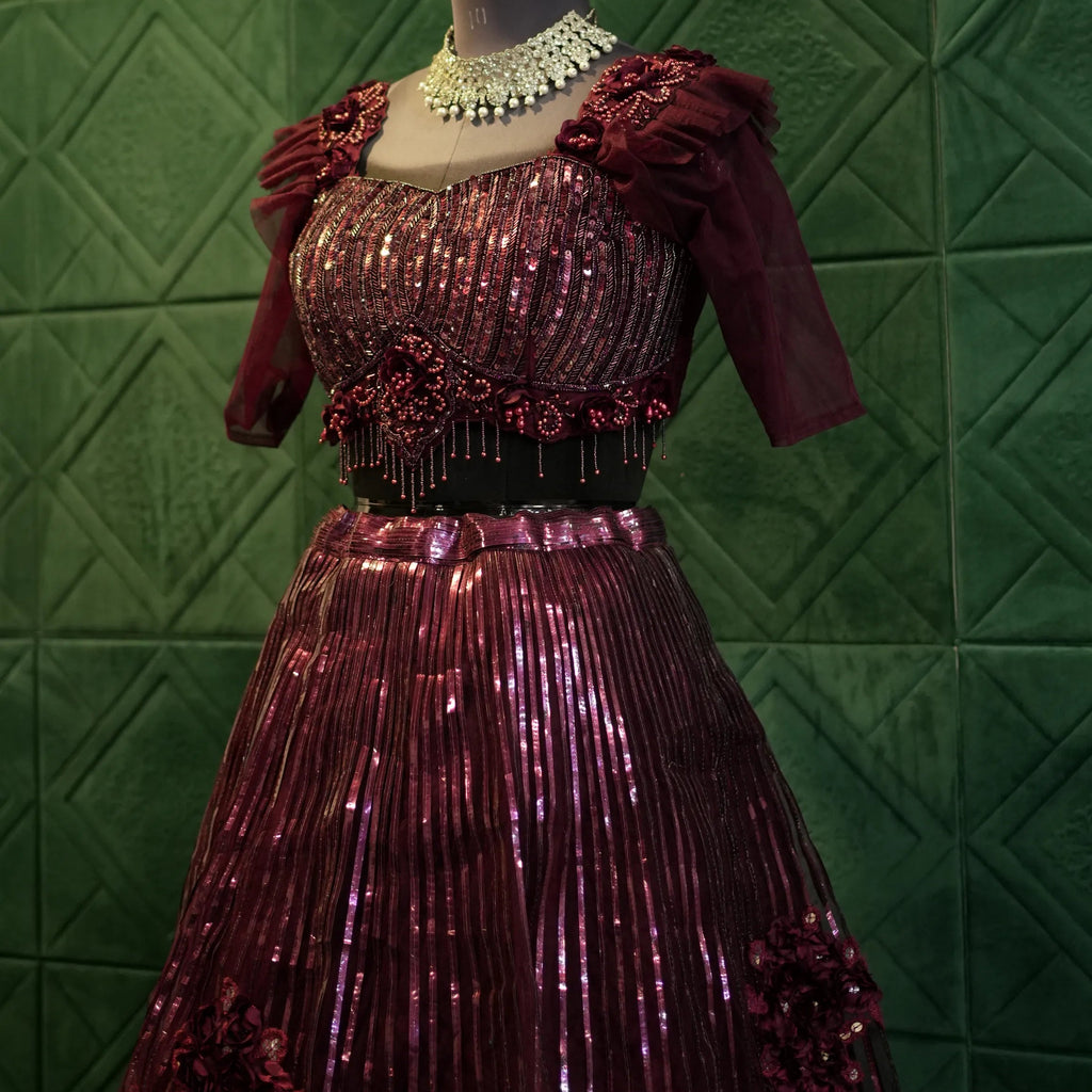 Wine Red Party Wear