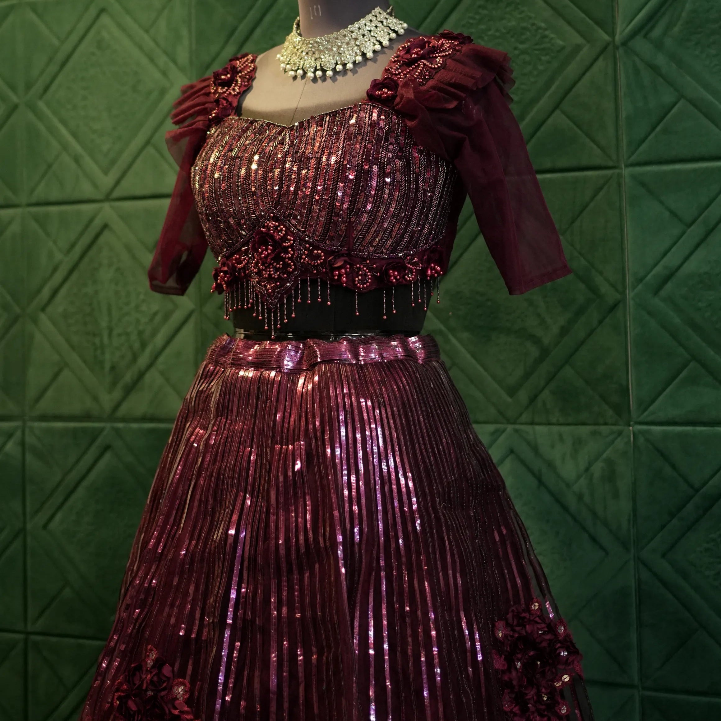 Wine Red Party Wear