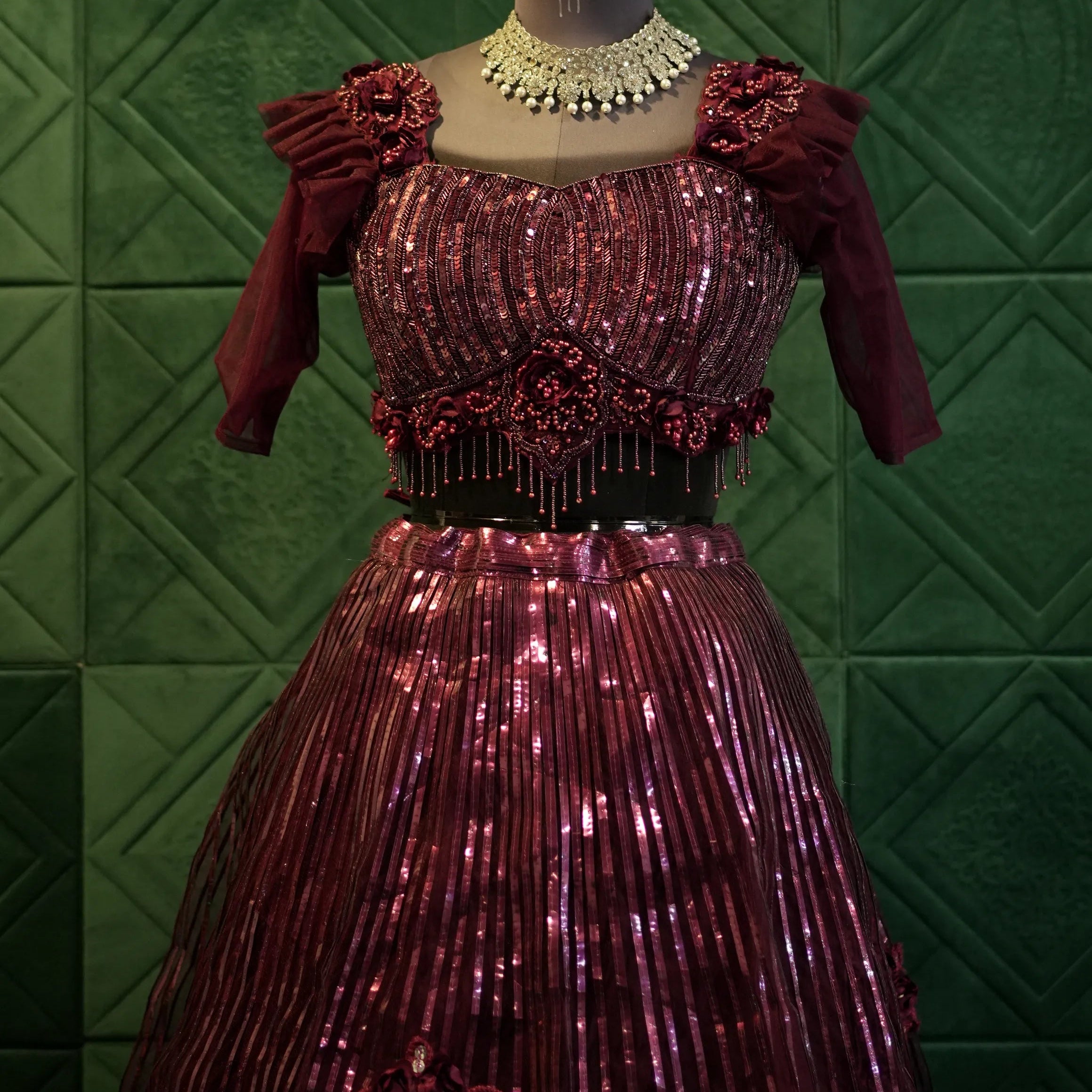 Wine Red Party Wear