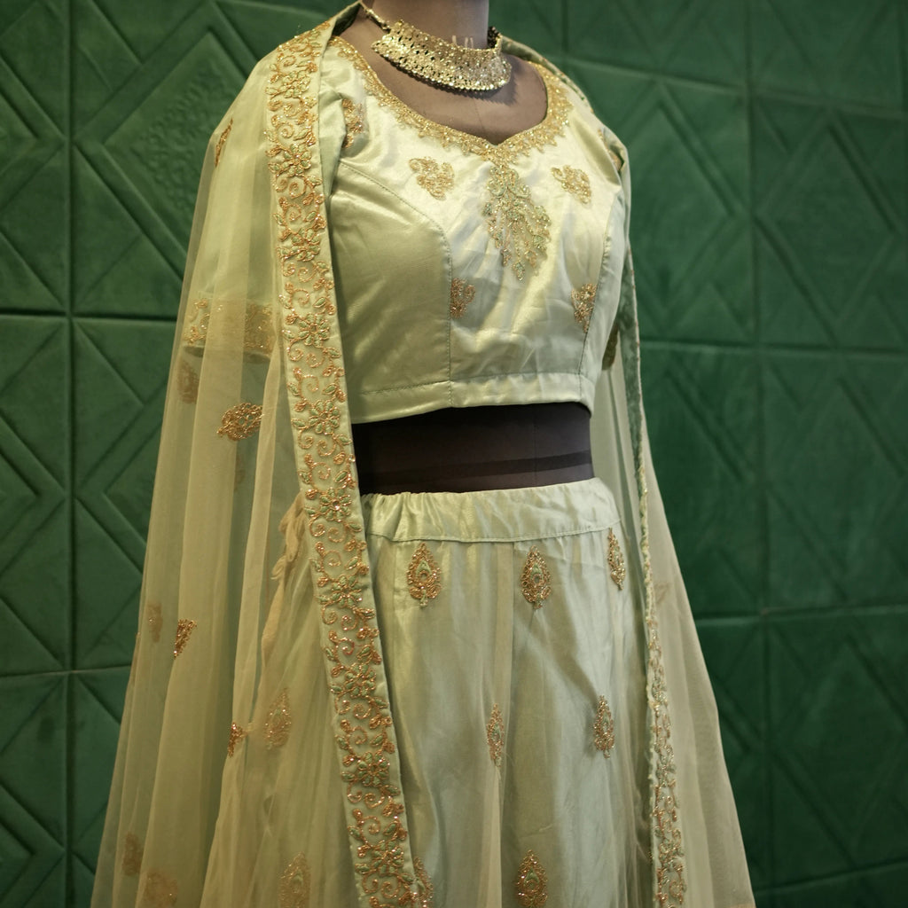 Ivory Gold Festive Lehenga