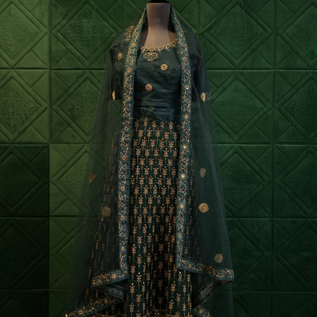 Green Bridal Lehenga