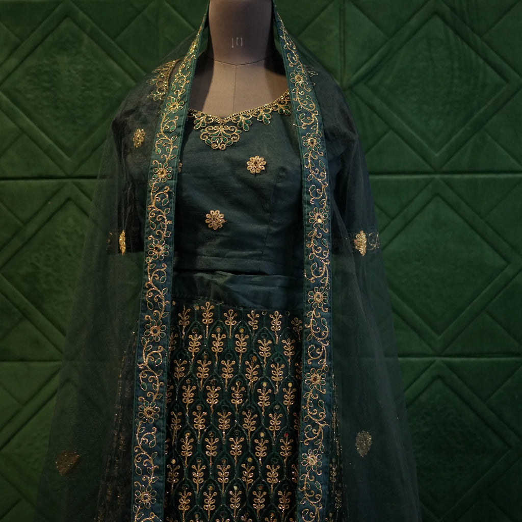 Green Bridal Lehenga