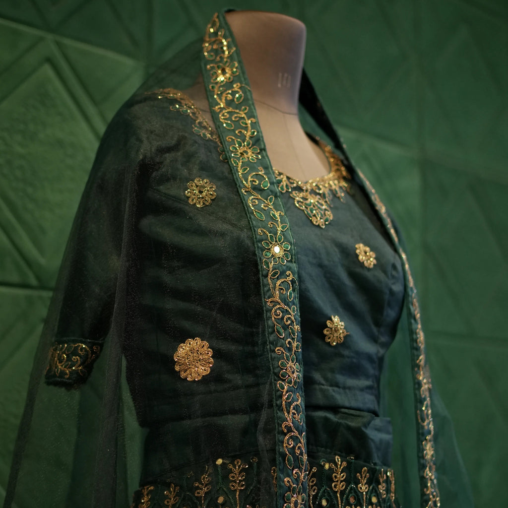 Green Bridal Lehenga