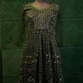 Luxury Green Mirror Work Gown