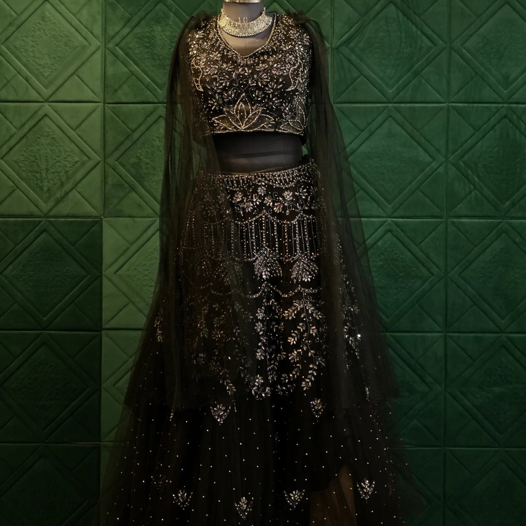 Elegant Black Gold Outfit for rent by Posh Wedding rental