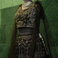 Elegant Black Gold Outfit for rent by Posh Wedding rental