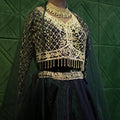 Navy Blue Gold Embroidered Outfit
