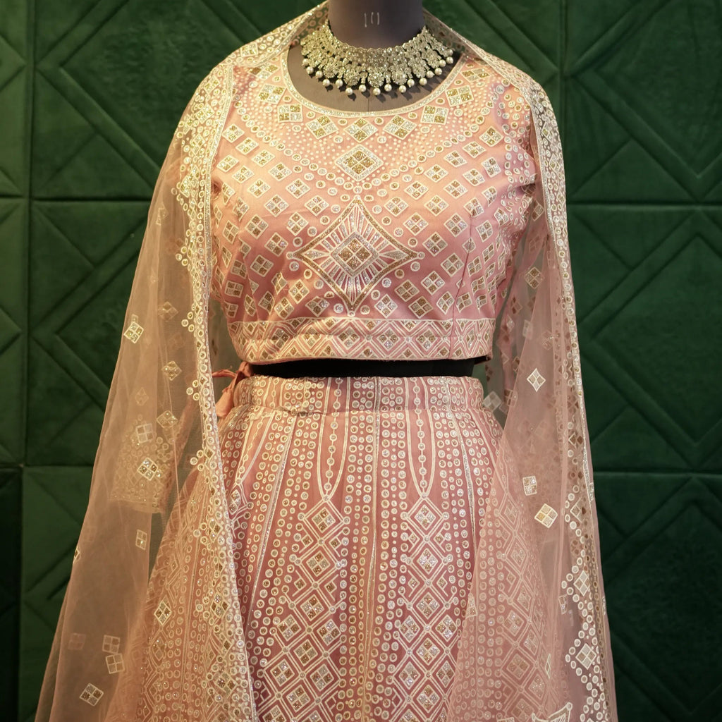 Western Pastel Peach Party Wear
