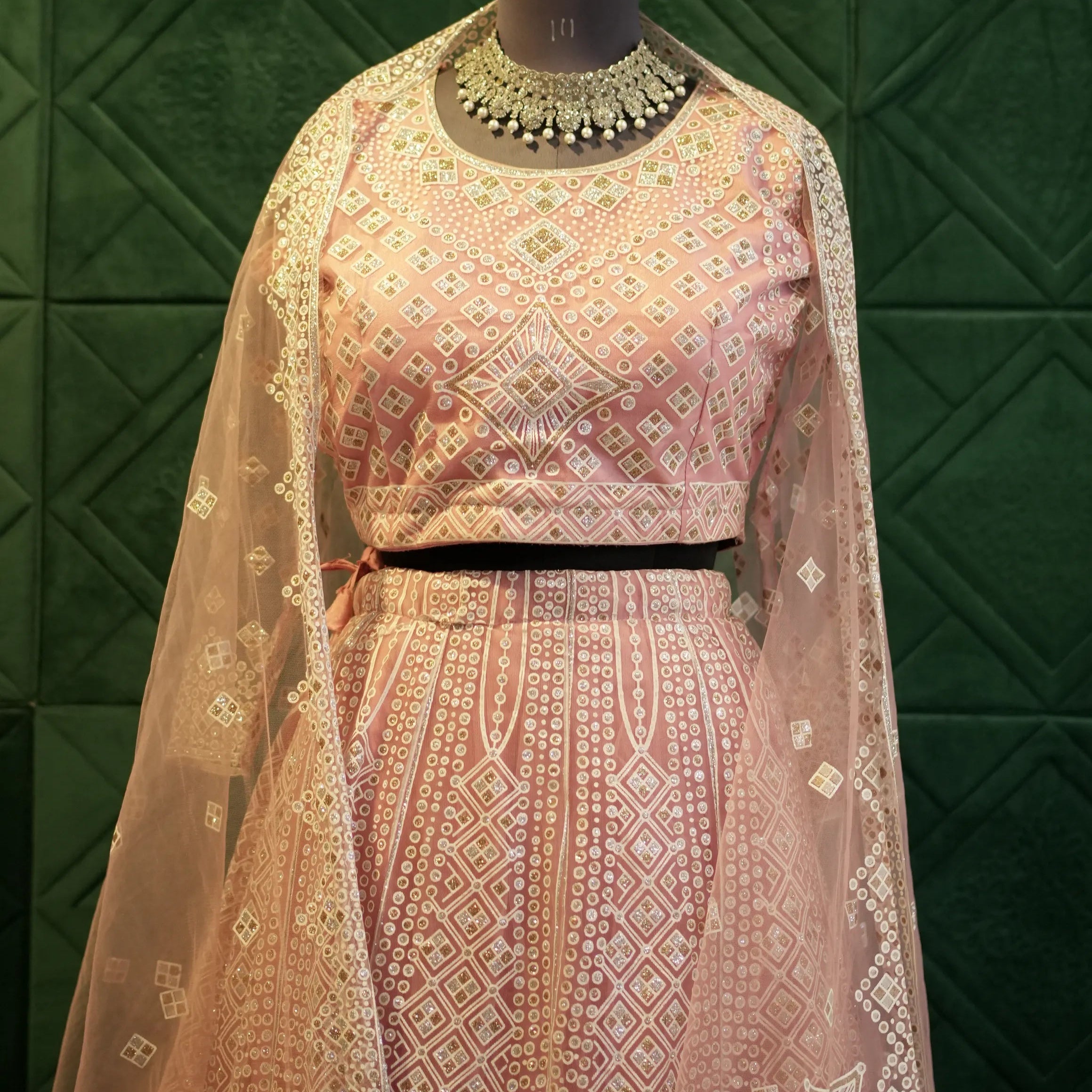 Western Pastel Peach Party Wear
