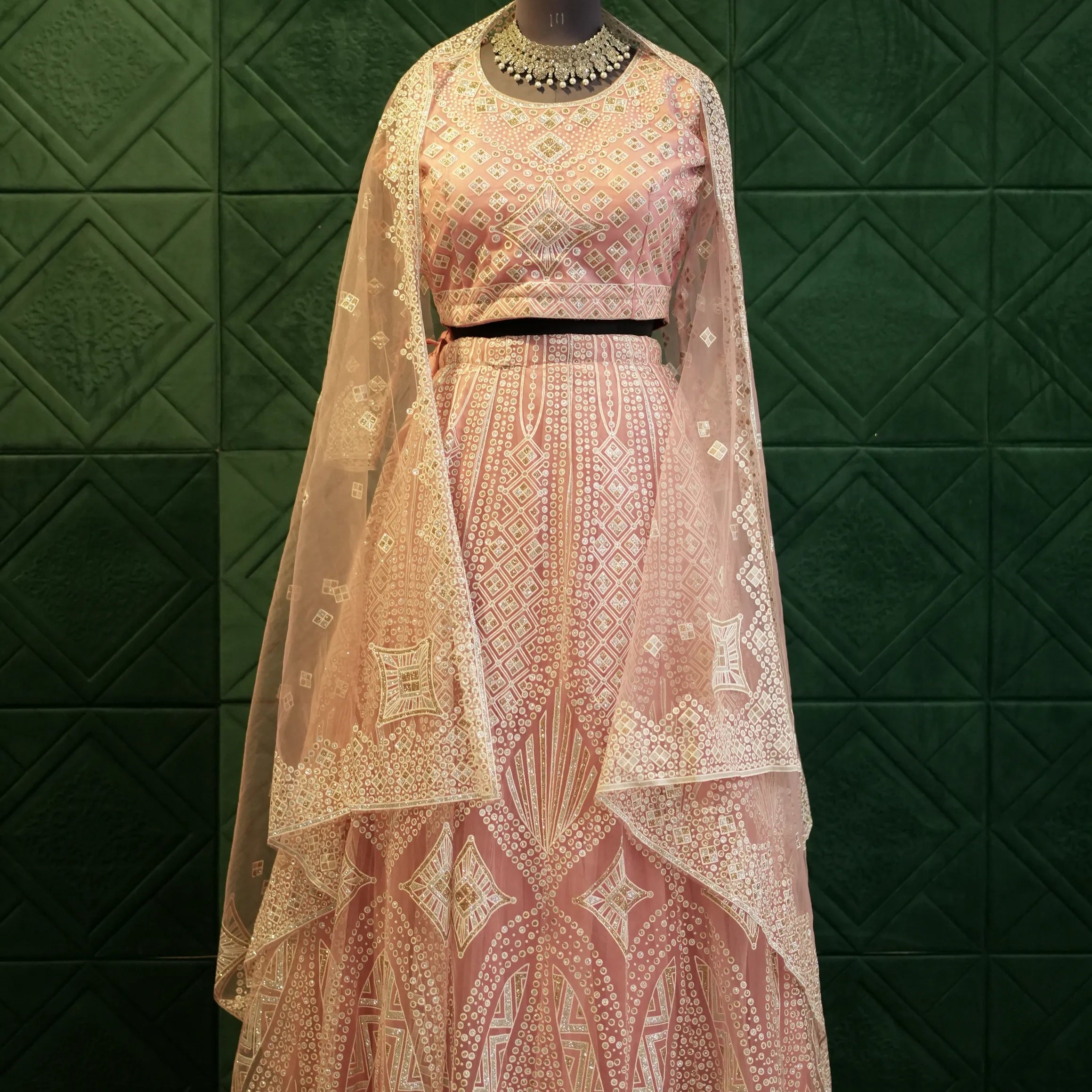 Western Pastel Peach Party Wear