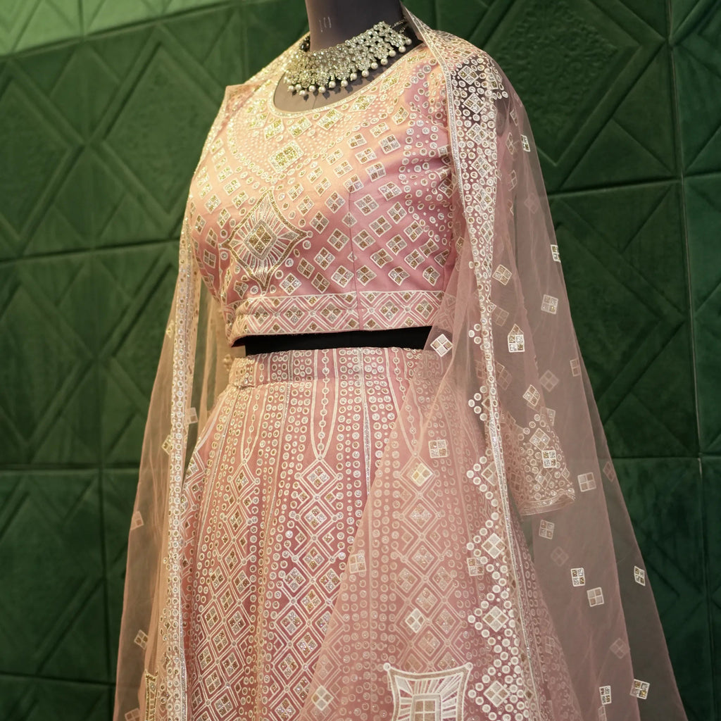 Western Pastel Peach Party Wear