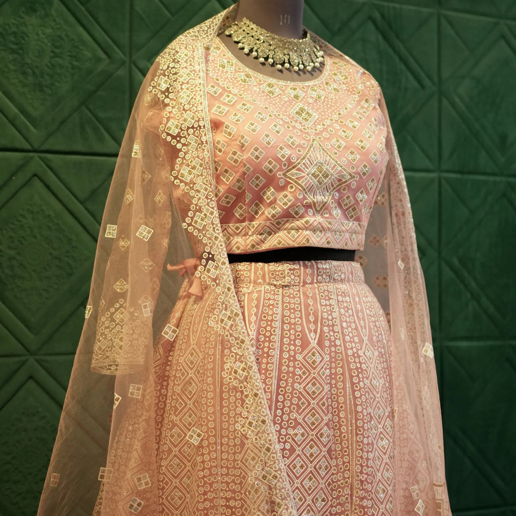 Western Pastel Peach Party Wear