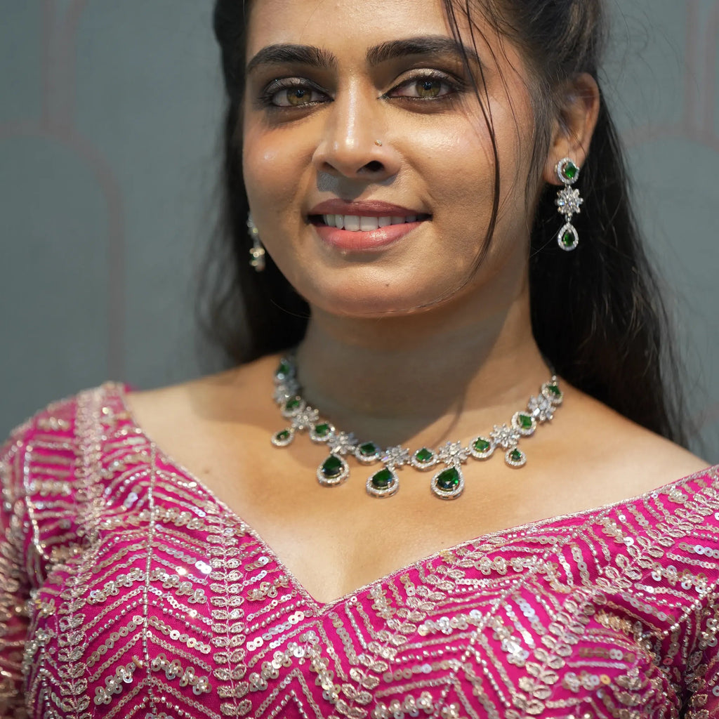 Bright Rose Pink Embellished Crop Top