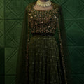 Dark Green Embroidered Lehenga
