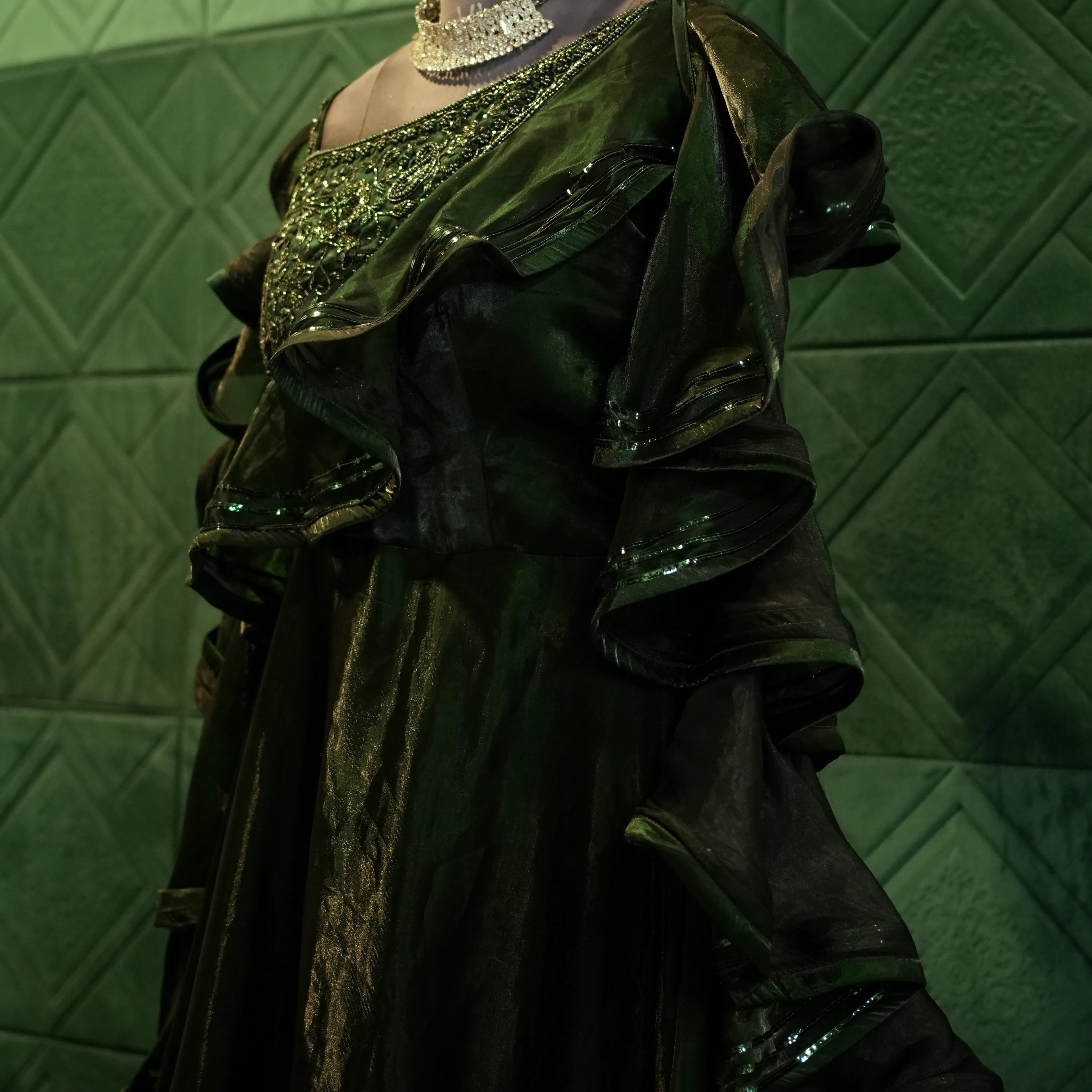Stylish Dark Green  Gown