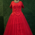 Red Net Western Party Wear