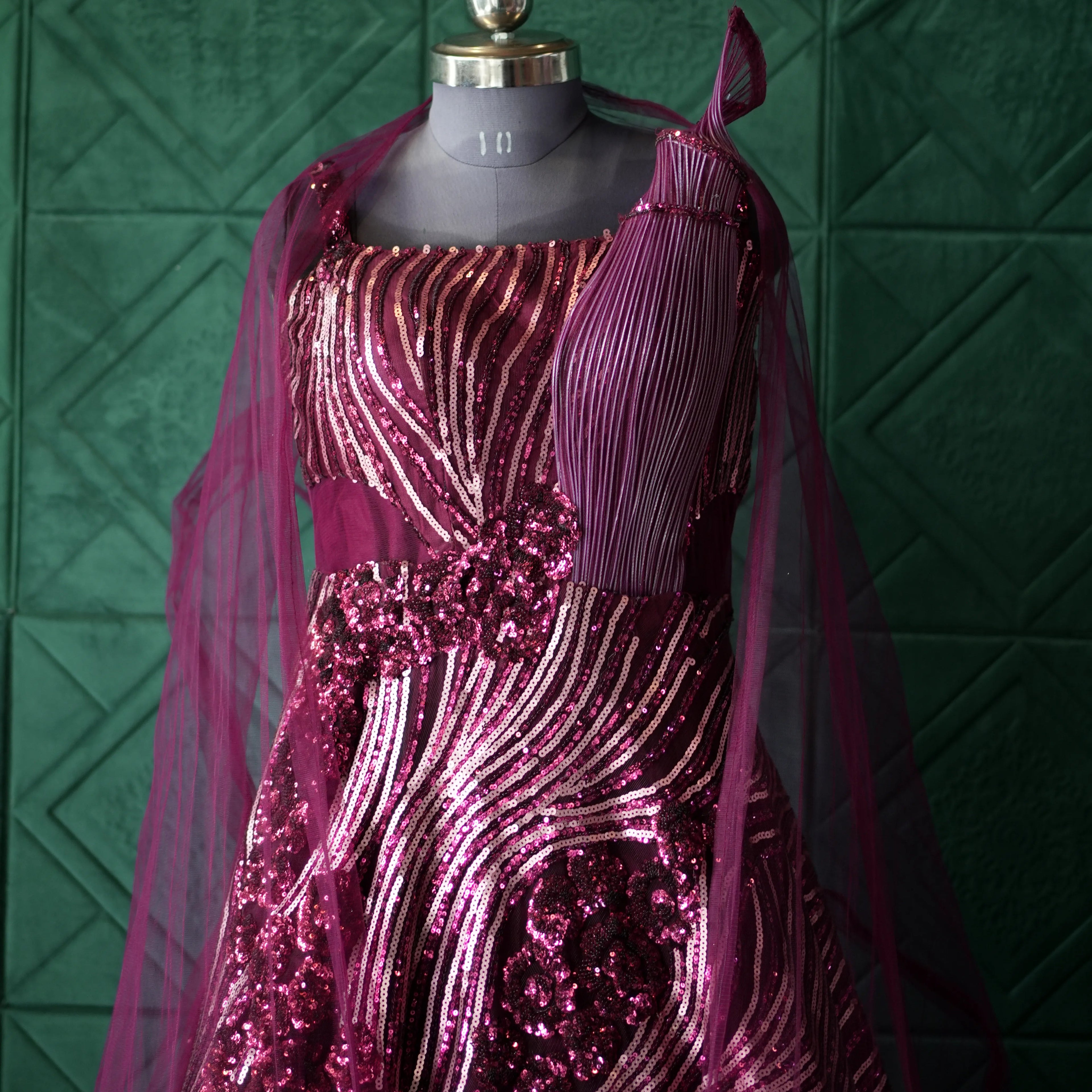 Wine-Pink Stylish Party Wear