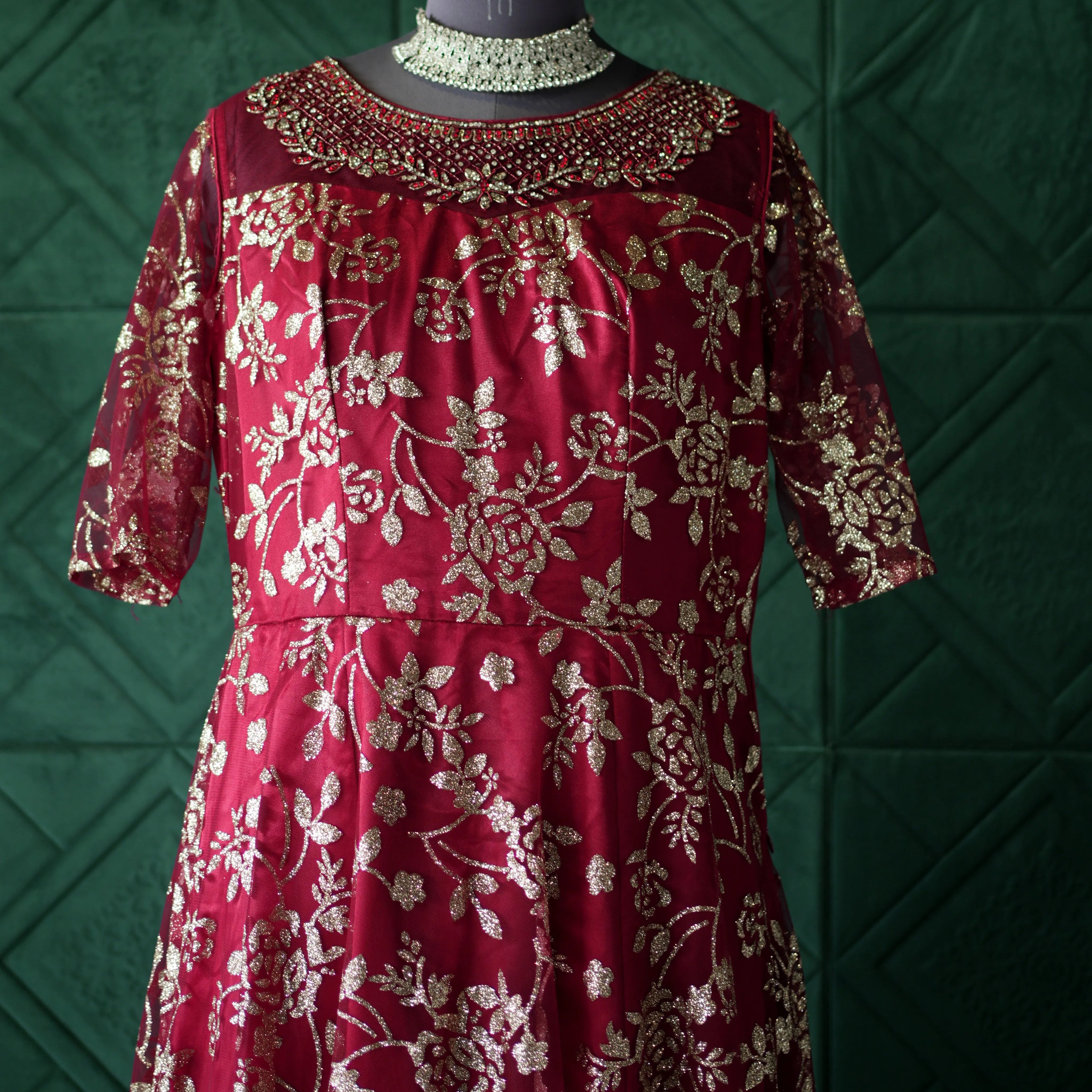 Maroon Royal Party Gown