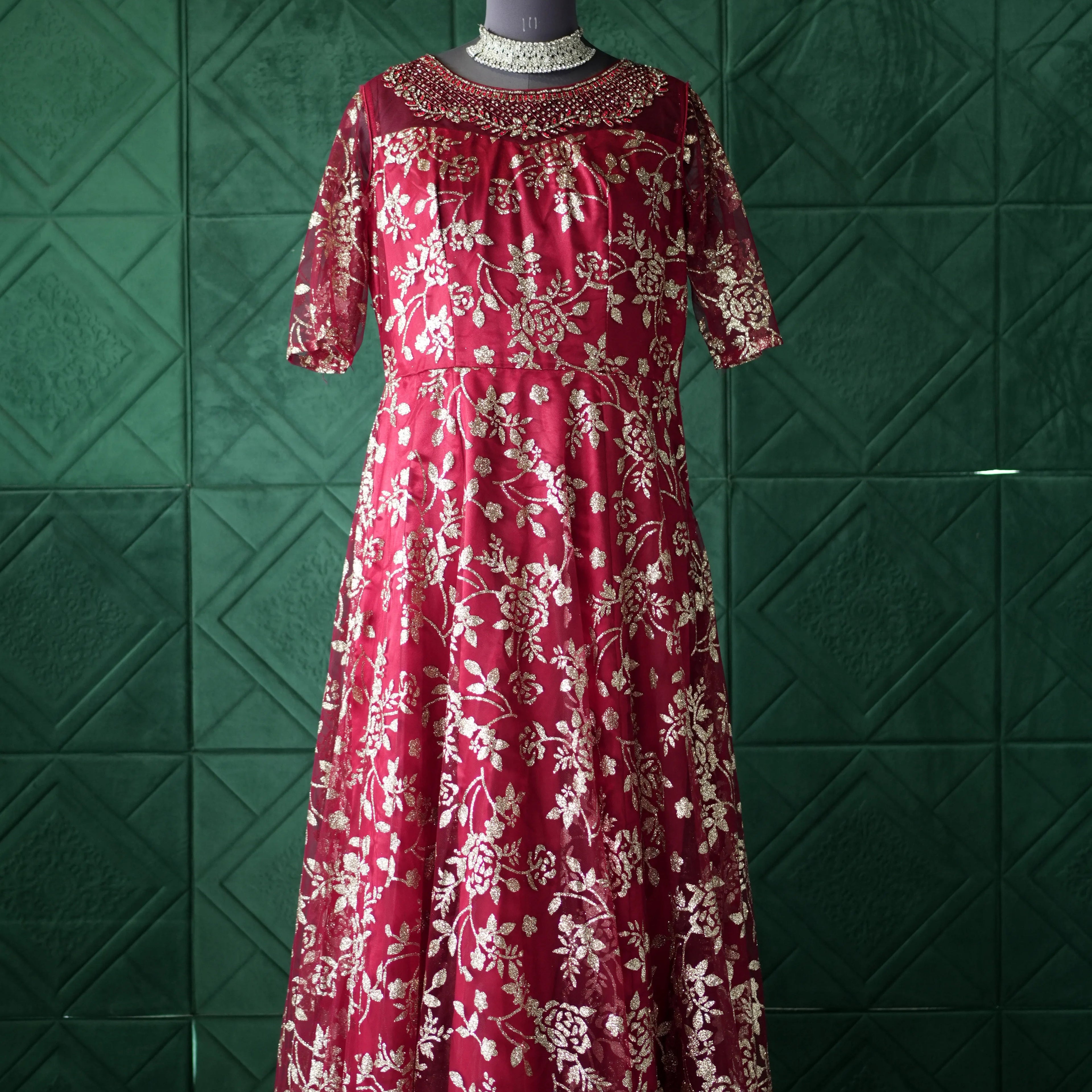 Maroon Royal Party Gown