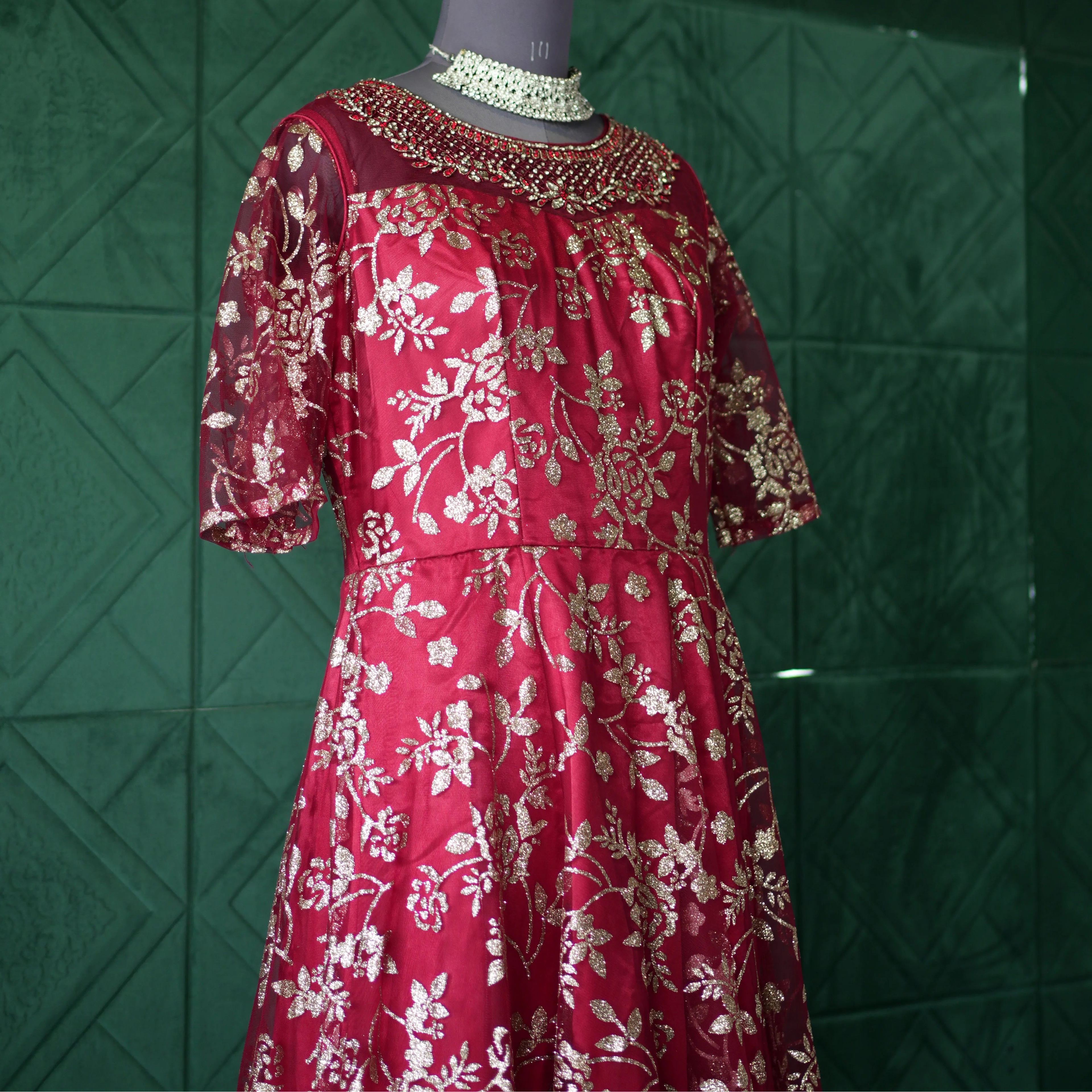 Maroon Royal Party Gown