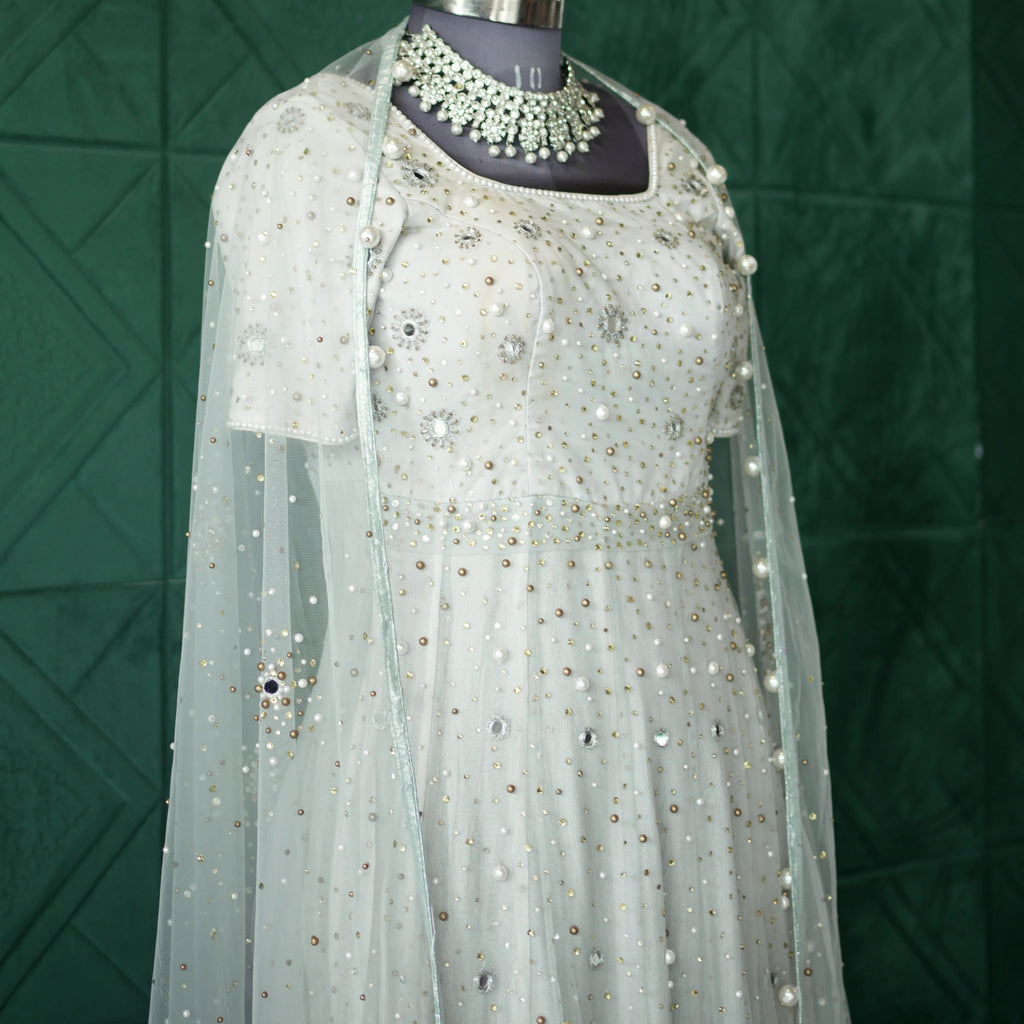 Lavender White Party Gown