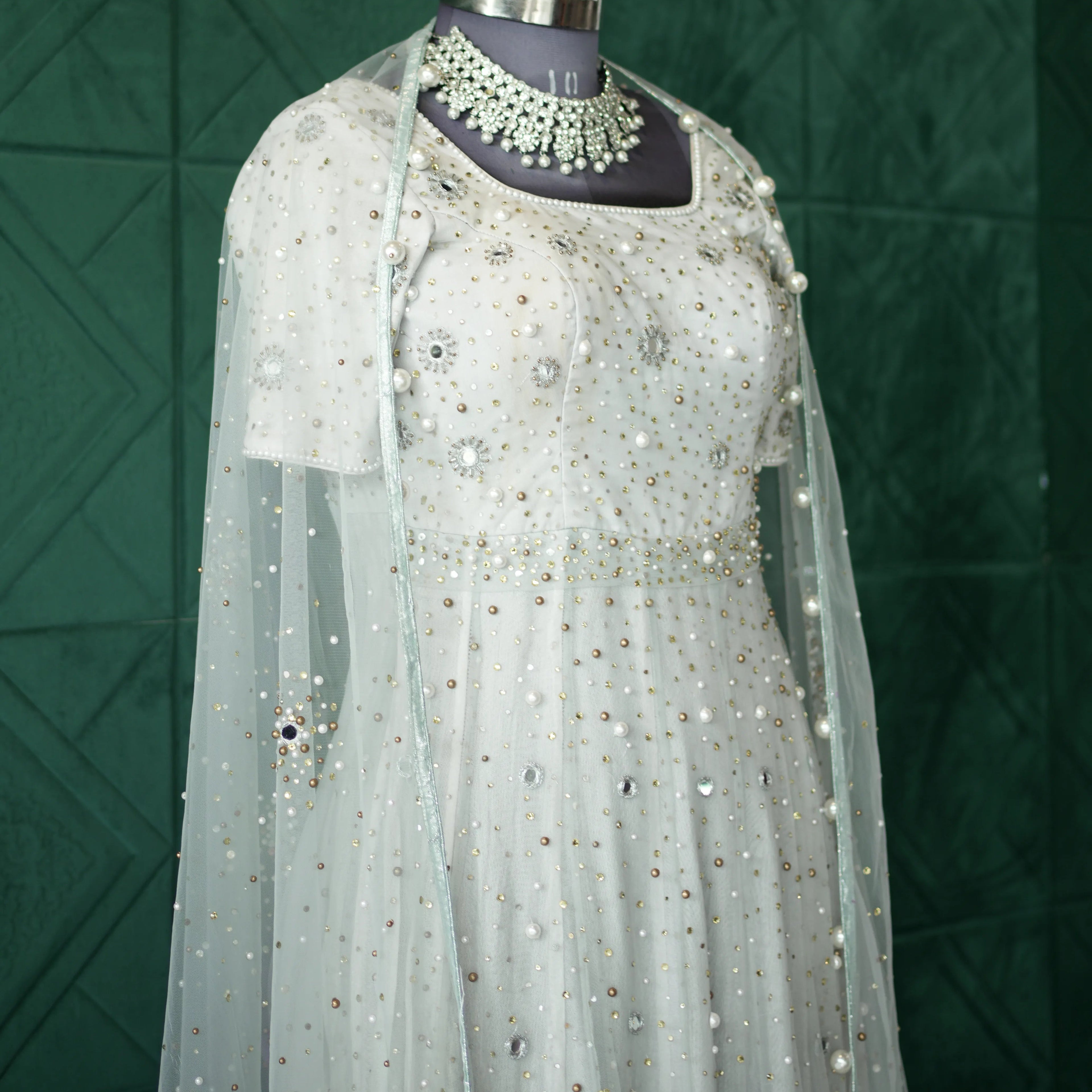 Lavender White Party Gown
