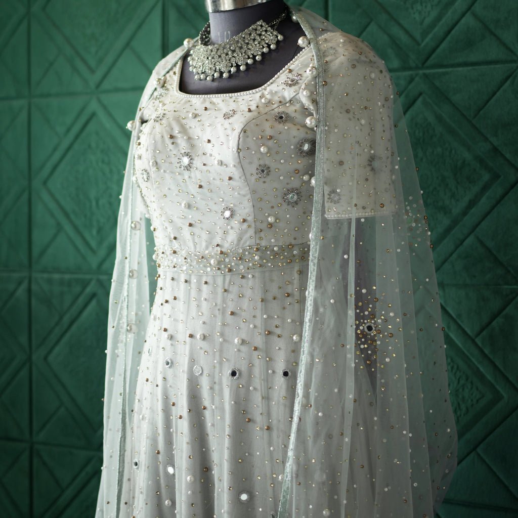 Lavender White Party Gown