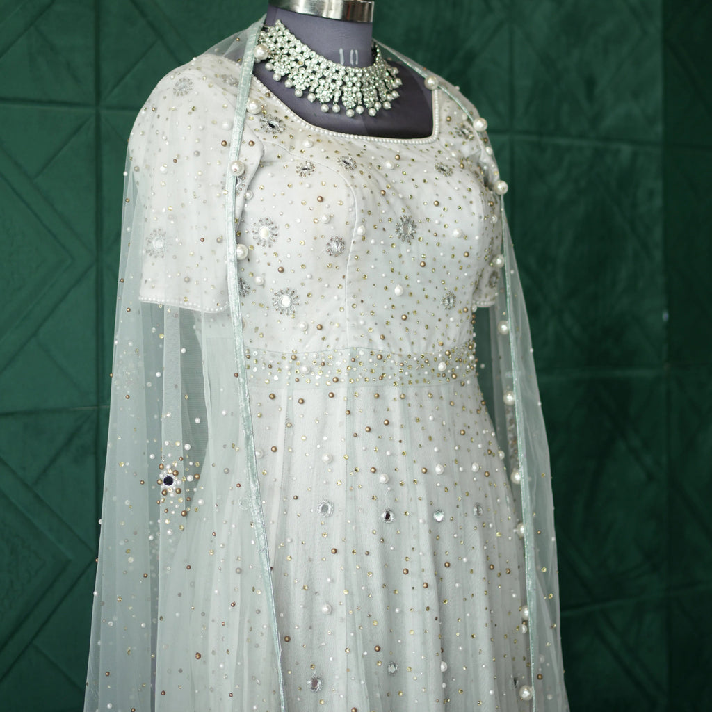 Lavender White Party Gown