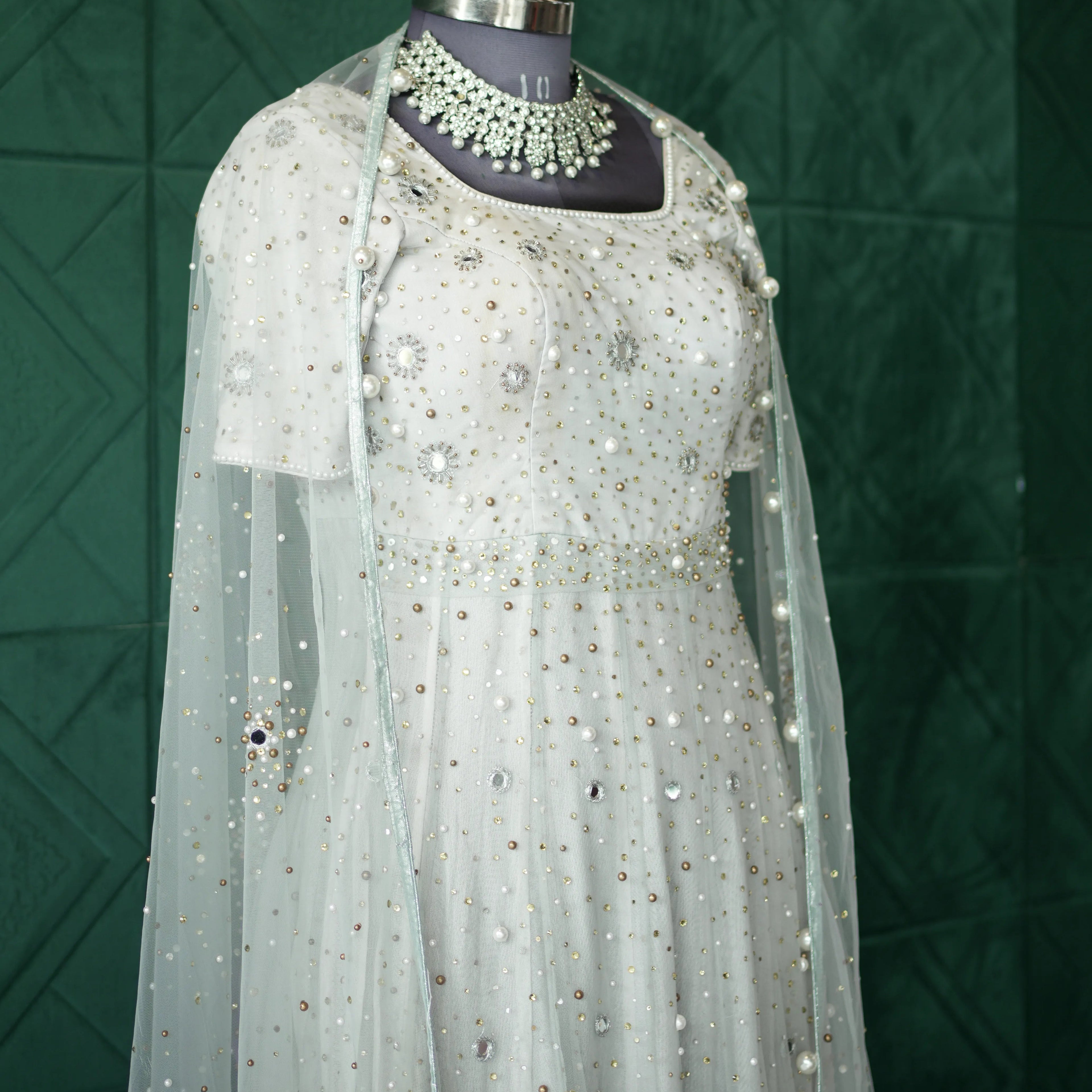 Lavender White Party Gown