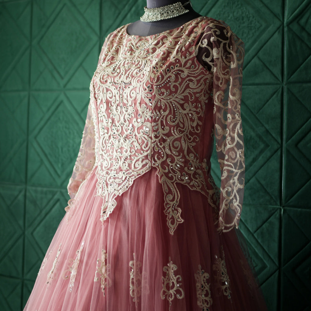 Peach Floral Gown