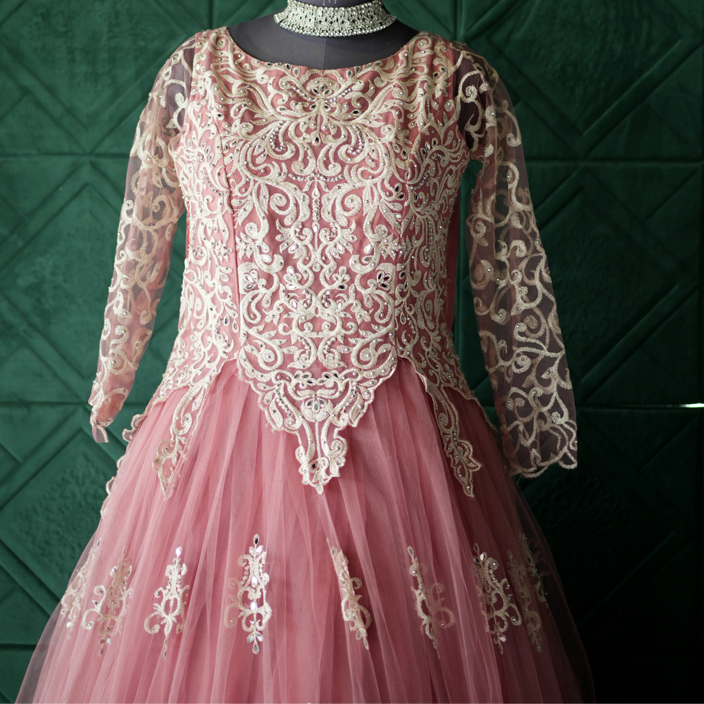 Peach Floral Gown