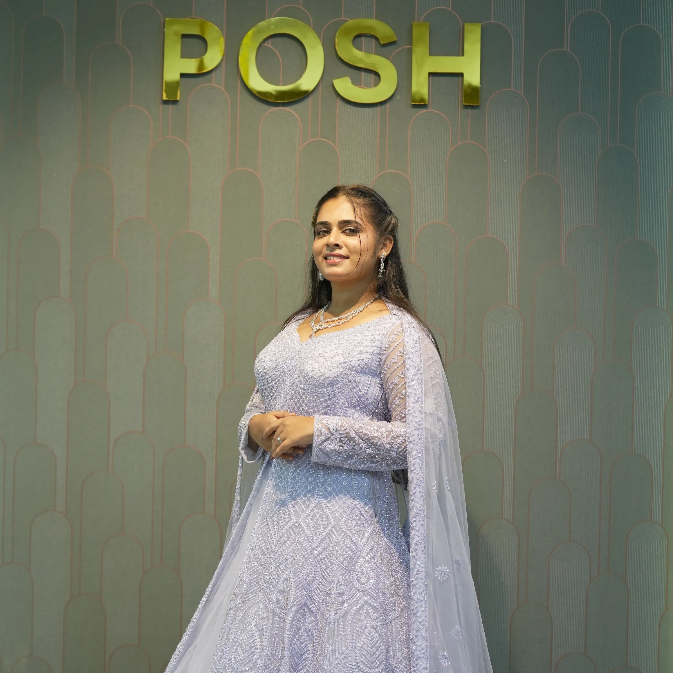 Lilac Arabic Embroidered Lacha Set