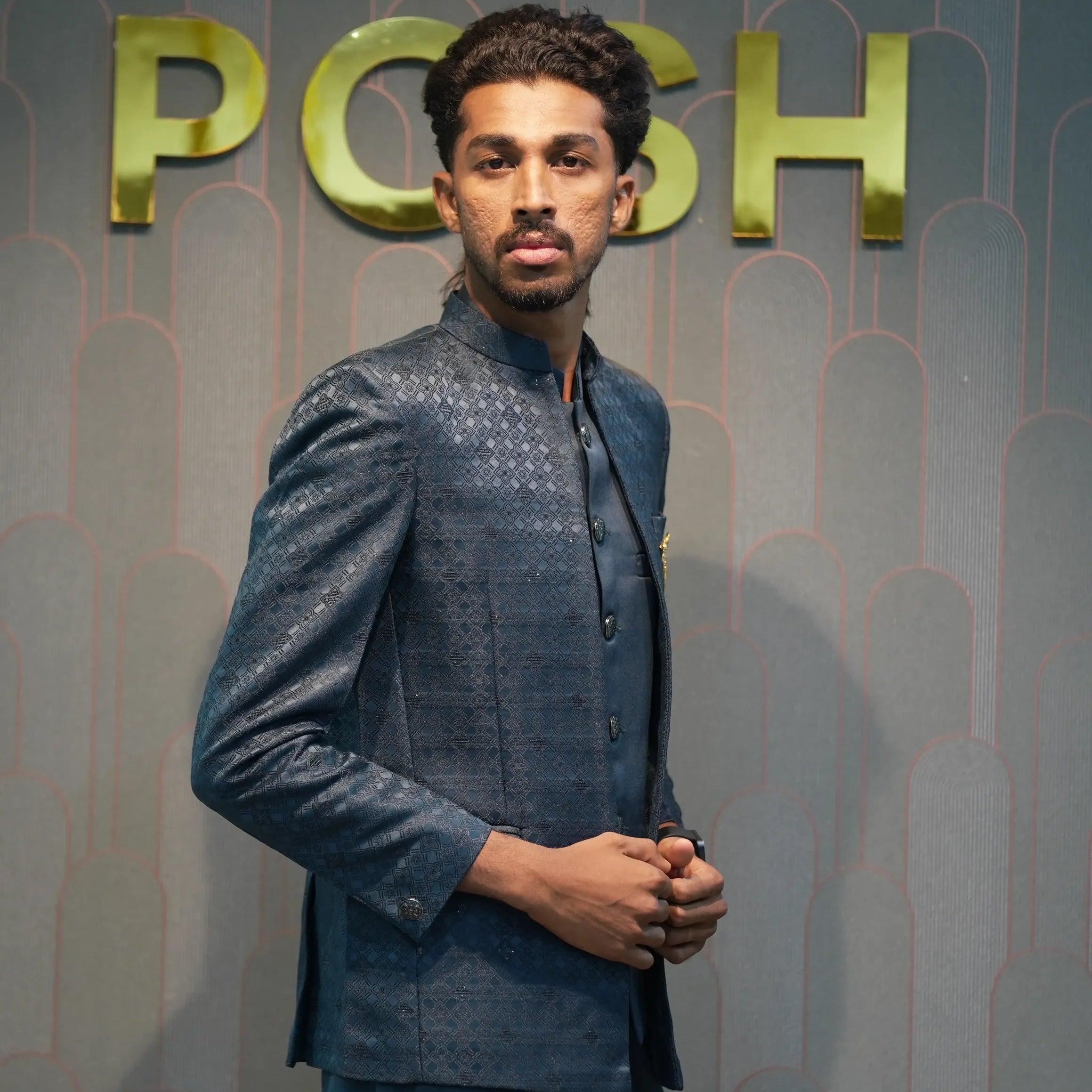 Groom wearing Peacock Green Open Jodhpuri Set for Wedding