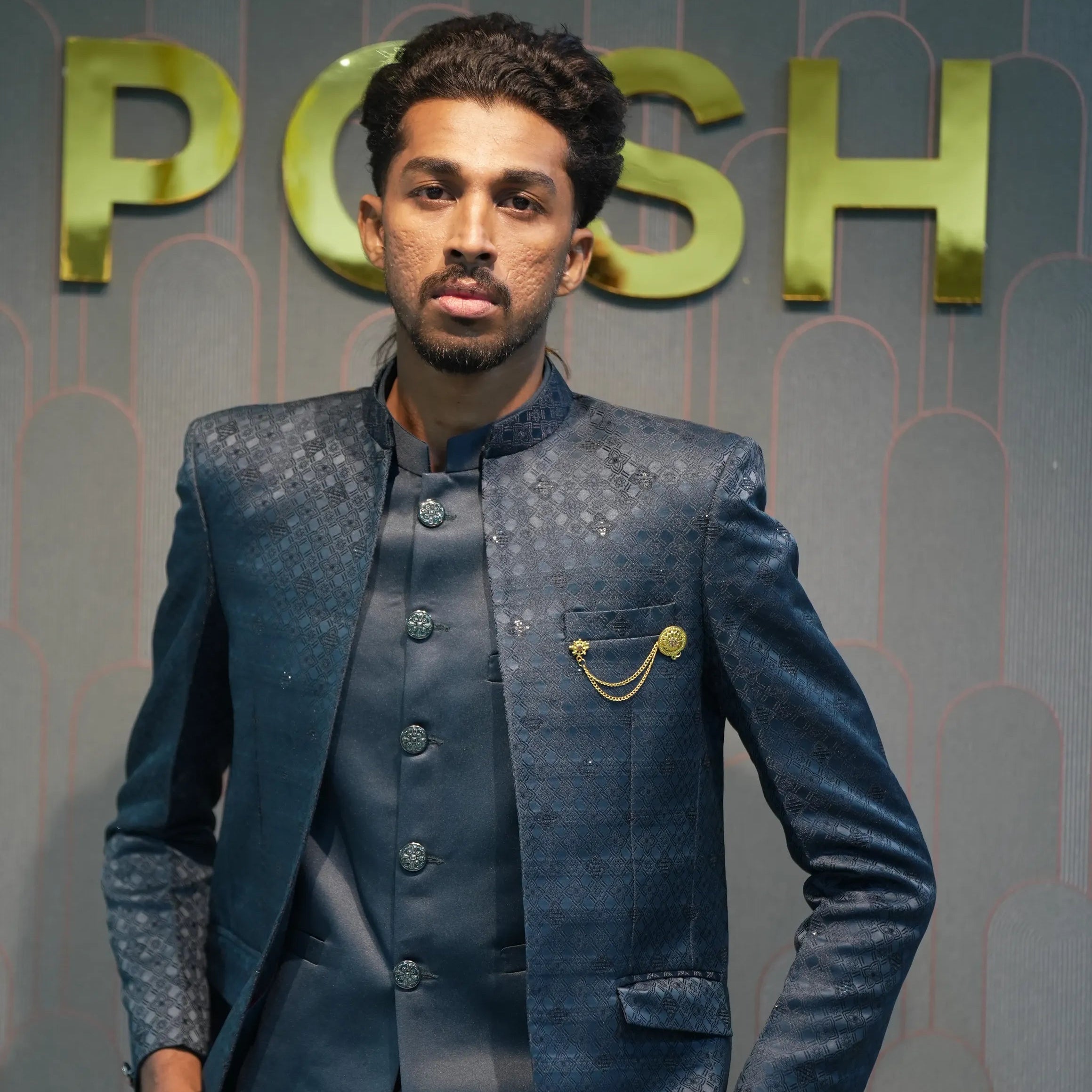 Groom wearing Peacock Green Open Jodhpuri Set for Wedding