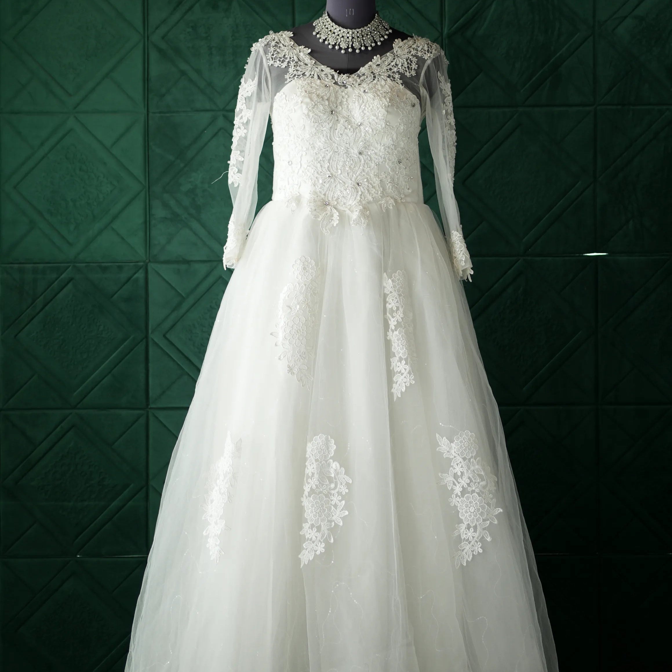 White Net Wedding Gown