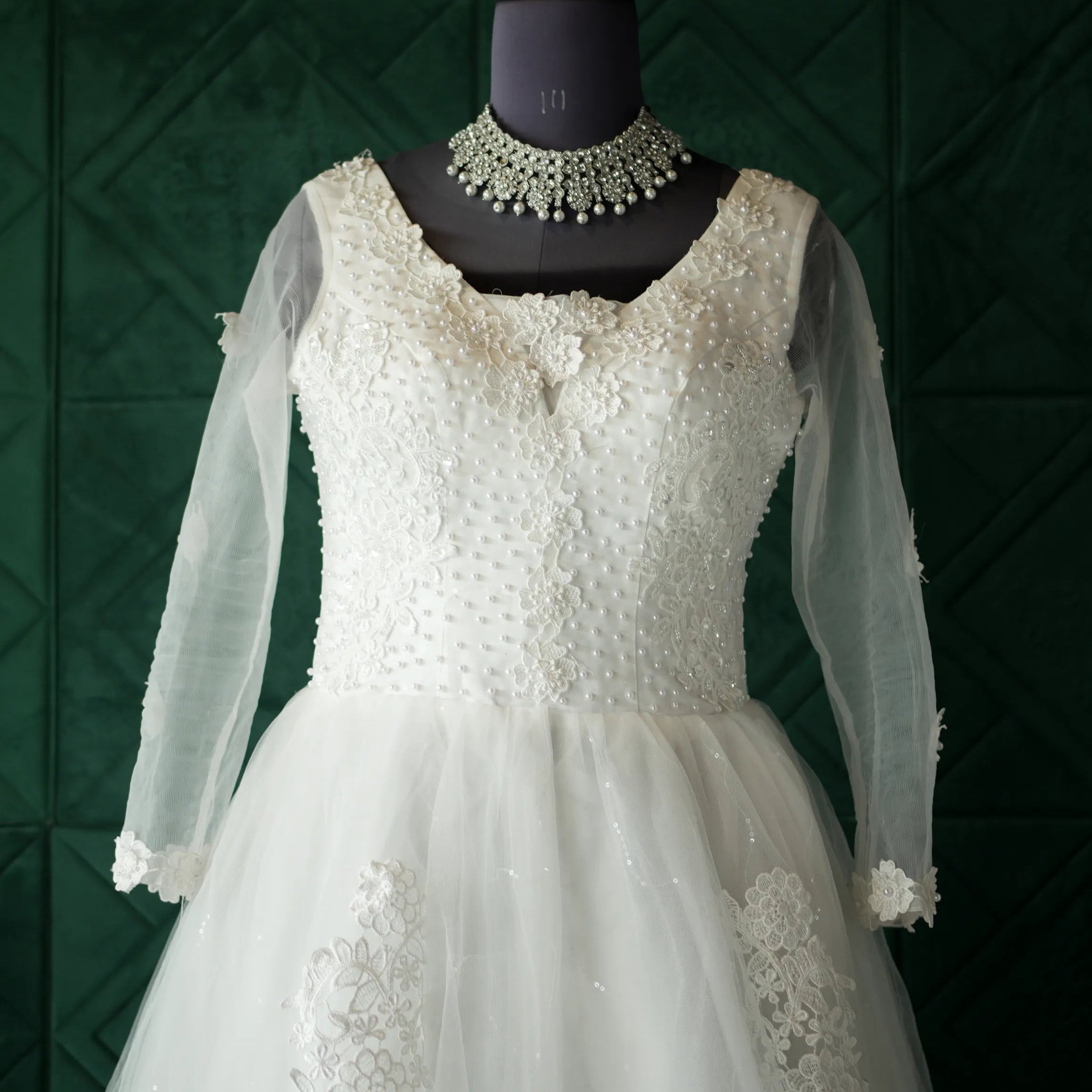 Pearl Lace Wedding Gown