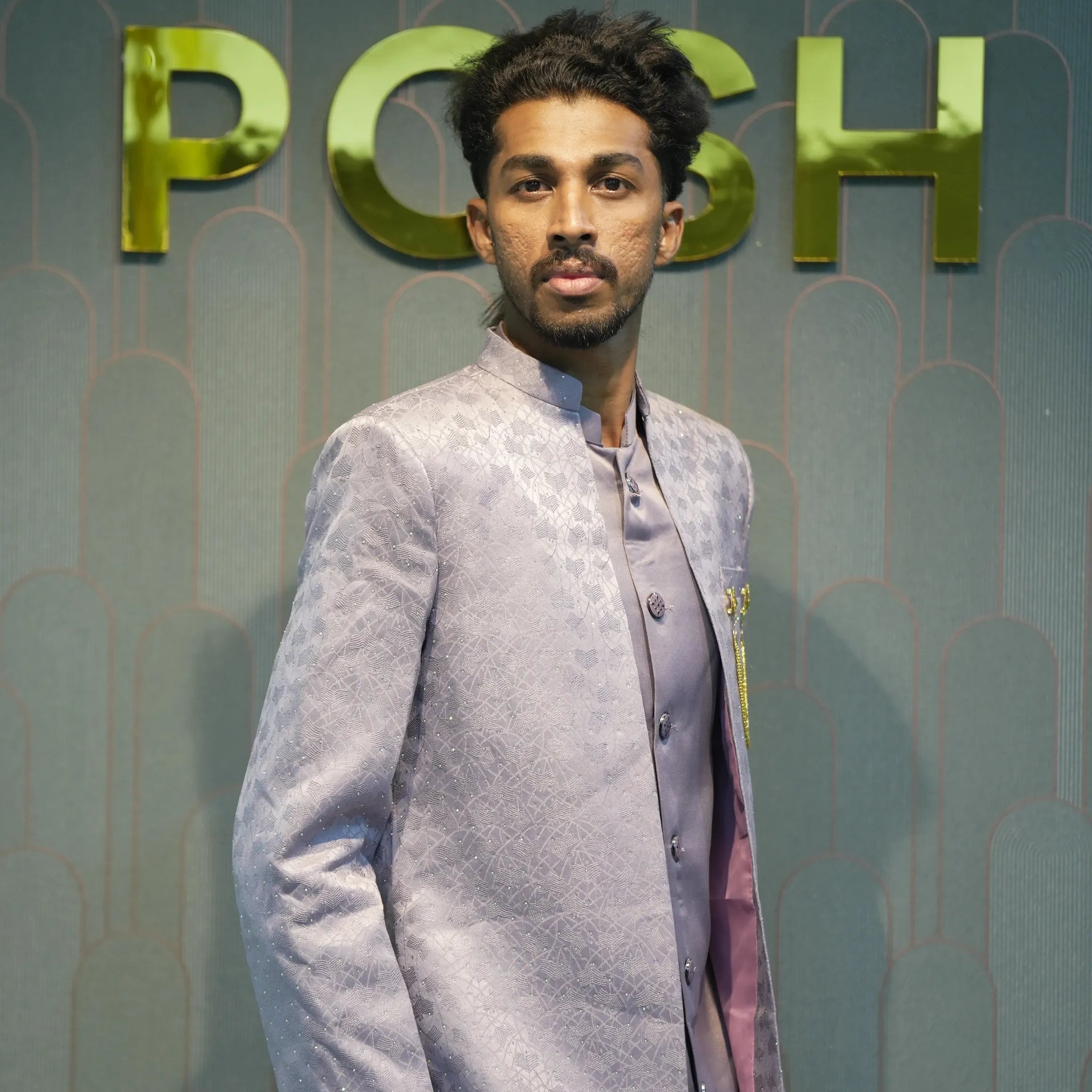 Light Lavender Indo-Western Groom Set