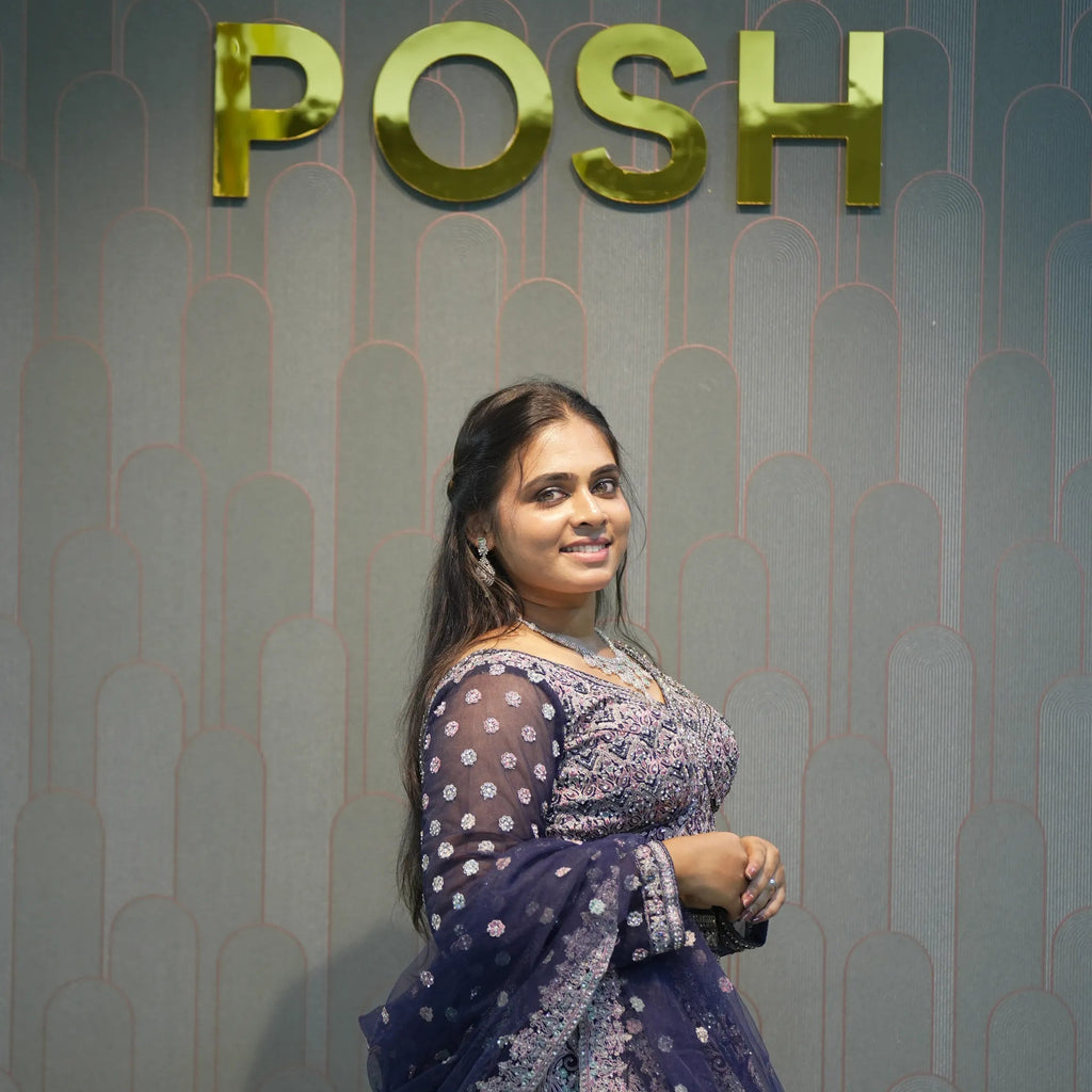 Women Wearing Midnight Blue Crop Top