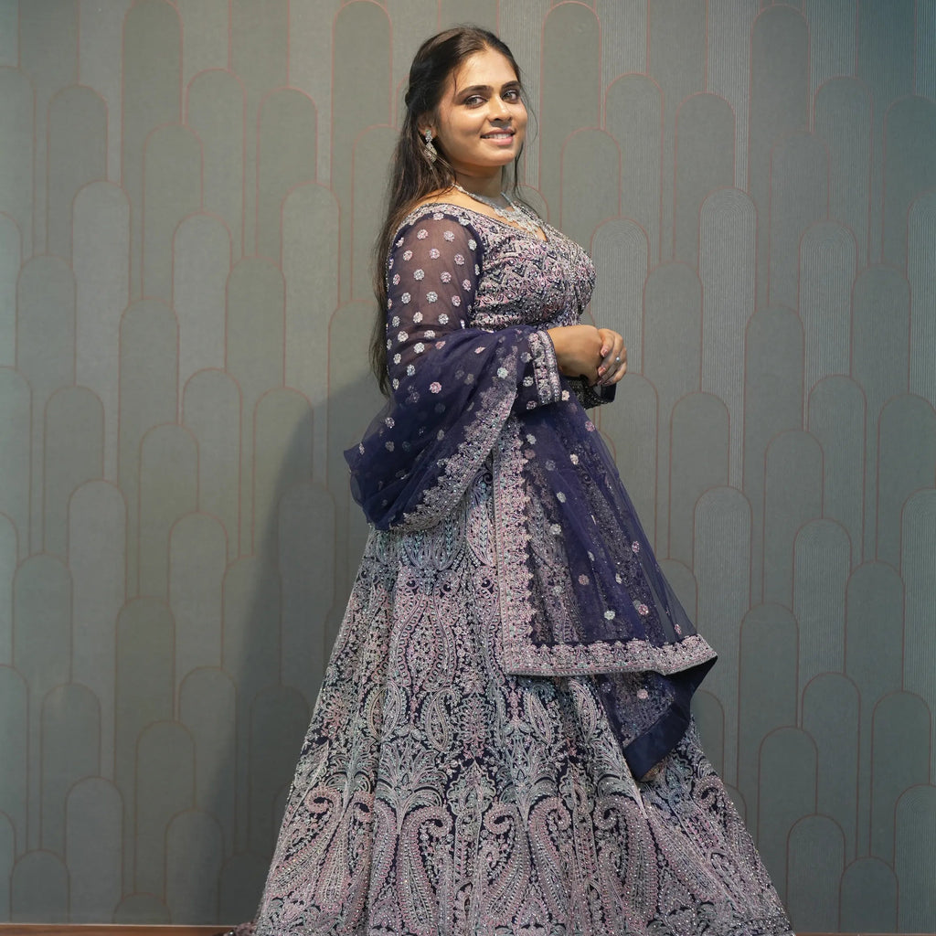 Women Wearing Midnight Blue Crop Top