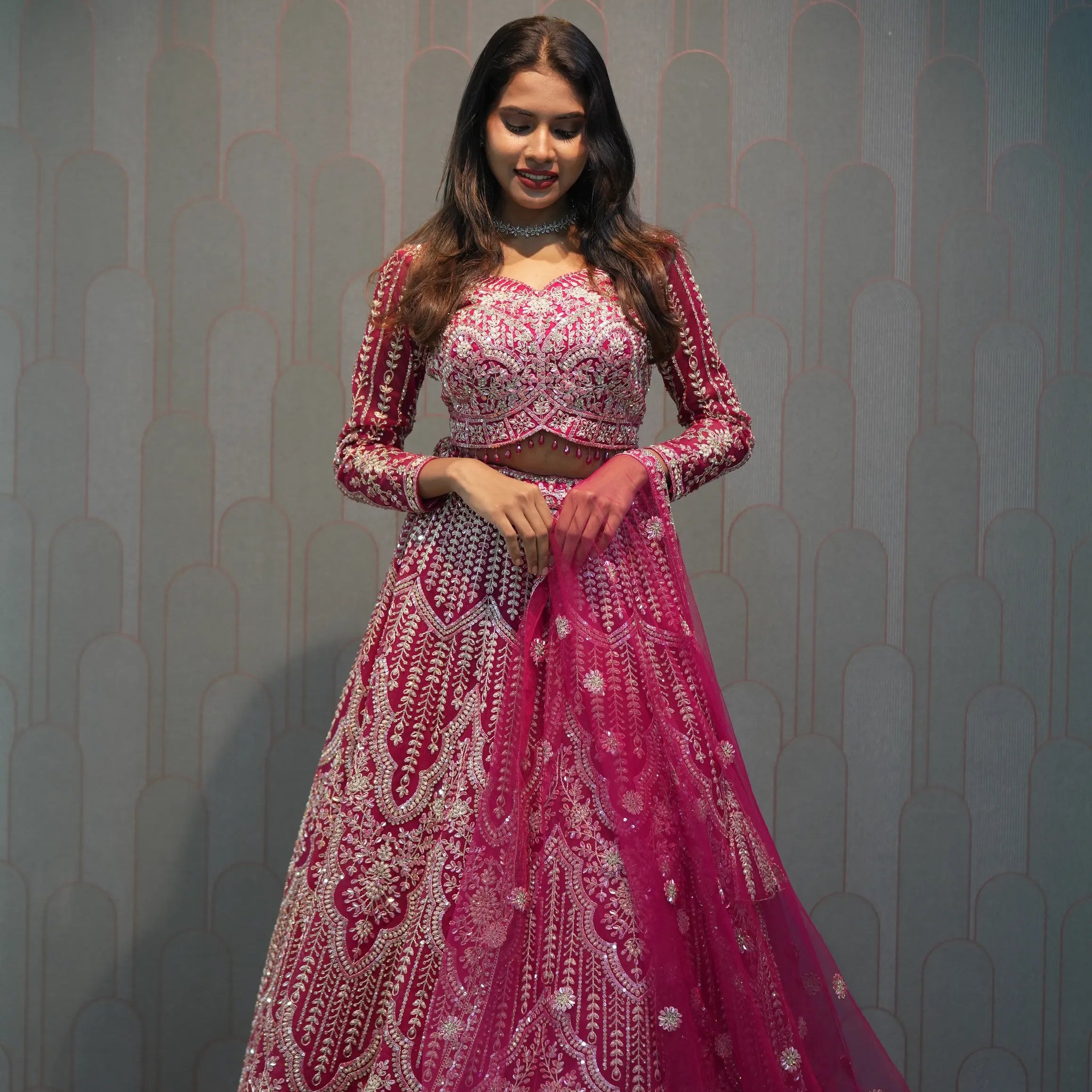 women wearing Light Rose Pink Crop Top