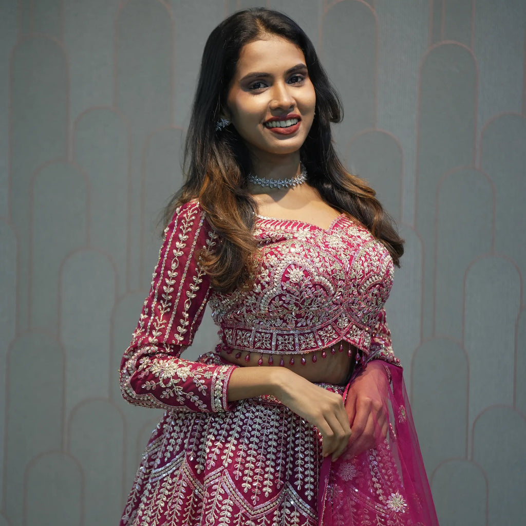 women wearing Light Rose Pink Crop Top