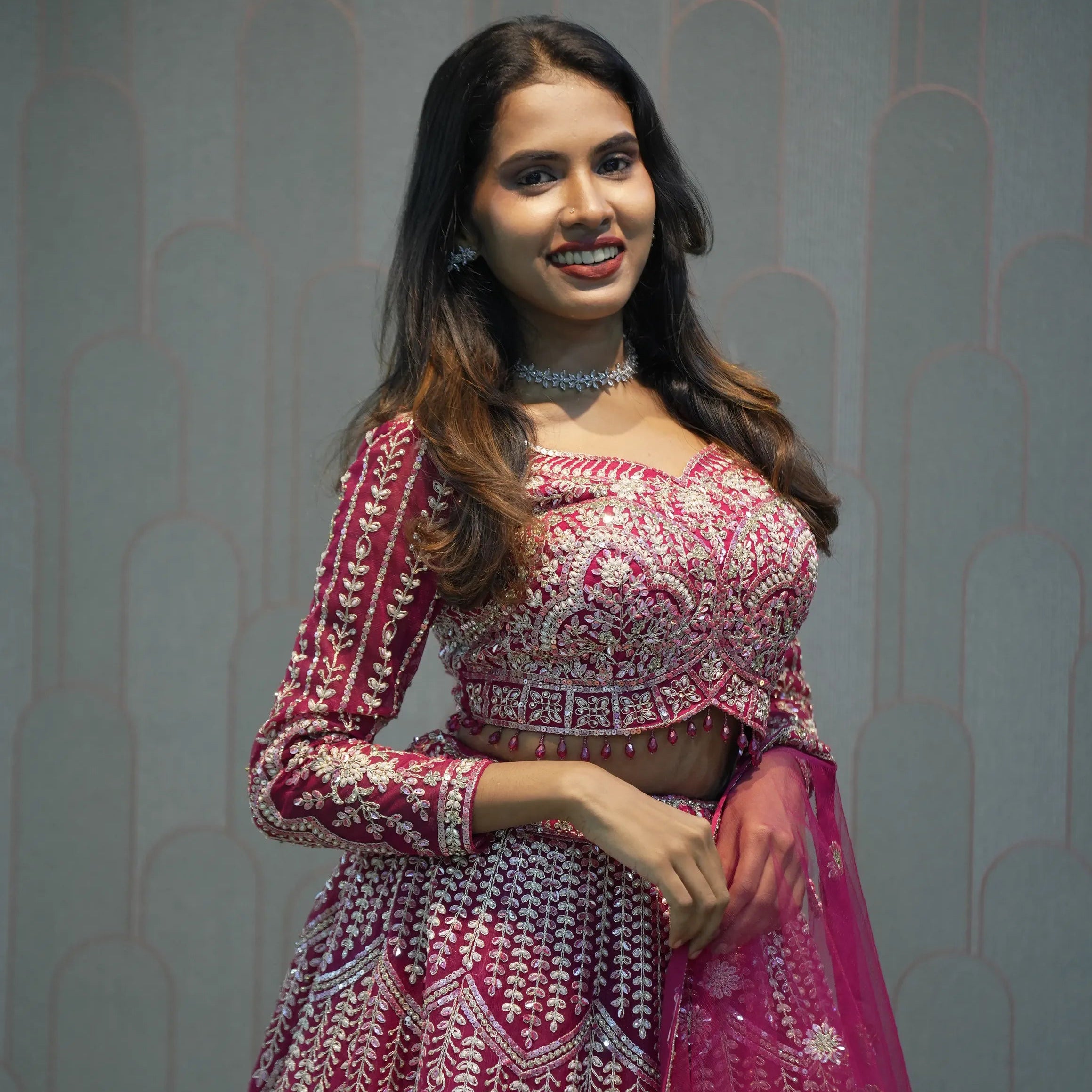 women wearing Light Rose Pink Crop Top