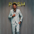 Pastel Blue Three-Piece Groom Suit