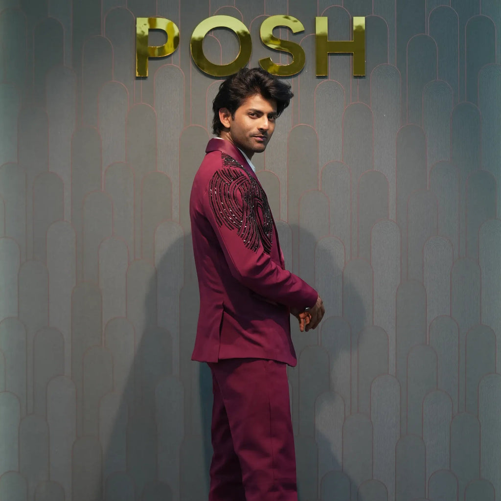 Regal Maroon Three-Piece Suit