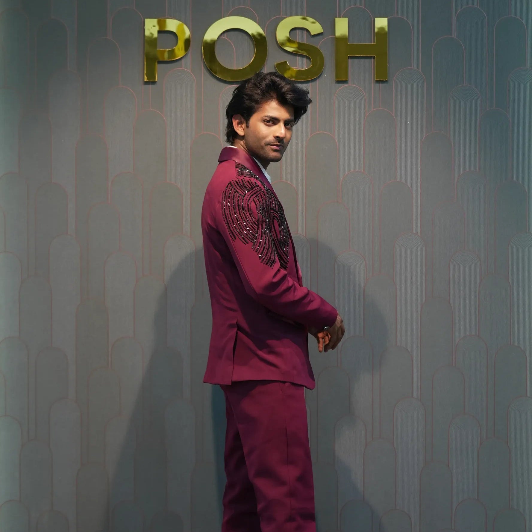 Regal Maroon Three-Piece Suit