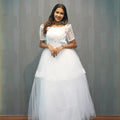 Elegant White Lace Bridal Gown